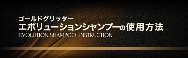 ゴールドグリッター
エボリューションシャンプーの使用方法